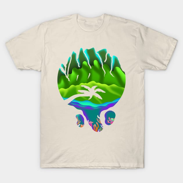 Kauai bath in Hawaii, na pali coast T-Shirt by AdishPr